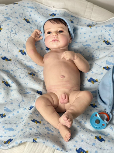 Bebê Reborn Menino Realista Recém Nascido Silicone Banho